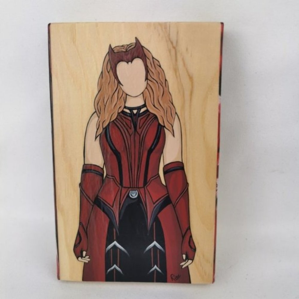 Marvel Wanda Scarlet Witch Character Artwork, Hand Painted Character